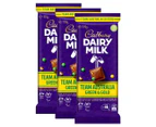 3 x Cadbury Dairy Milk Team Australia Green & Gold Chocolate 170g