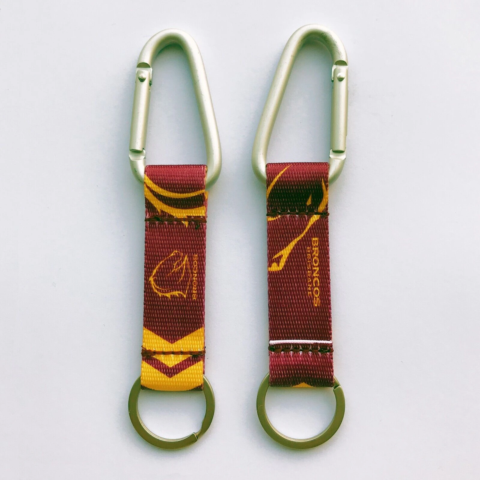 NRL Carabiner Key Ring - Brisbane Broncos - Keyring - Clip and Ring