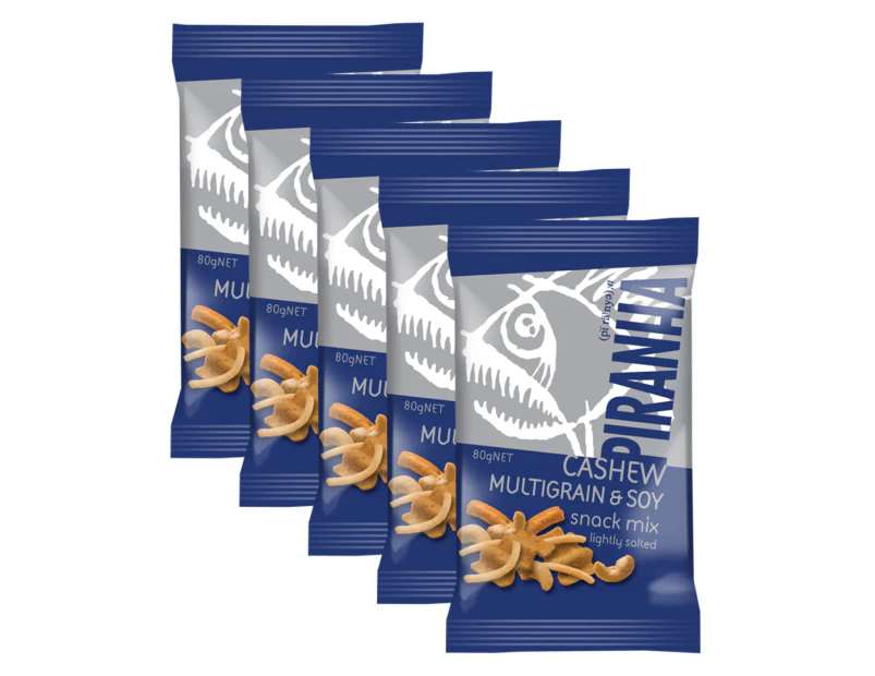 5 x Piranha Cashew Multigrain & Soy Snack Mix 80g