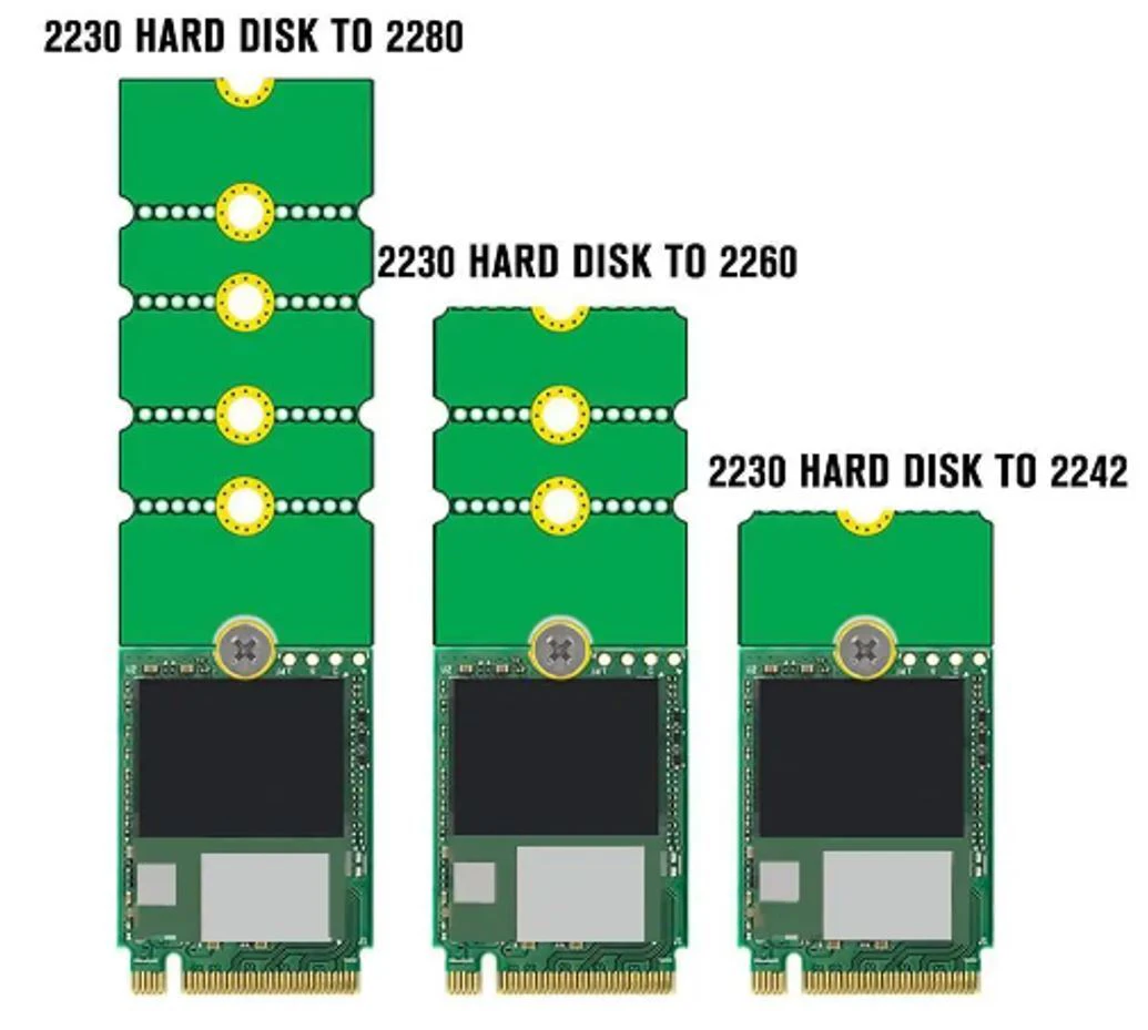 NGFF M.2 SSD Solid State Drive Adapter Converter from 2230 to 2242 2280 Transfer Expansion Bracket Extension Rack Board Riser Card