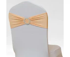 Spandex Chair Cover Bands Sashes With Buckle Wedding Event Banquet CHAMPAGNE