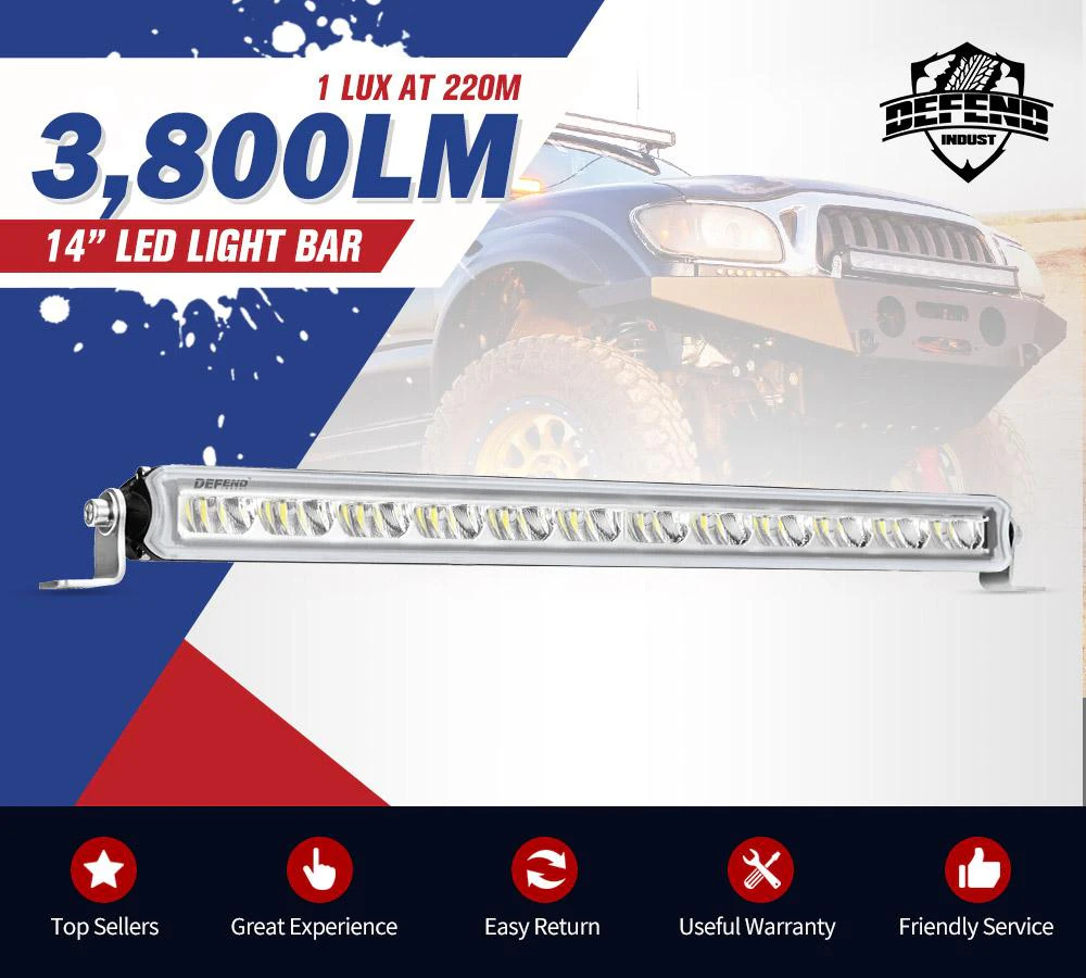 LED Light Bars Spot Pods Slim Off Road Driving Combo Beam Lamp Waterproof Work 14Inch 60W2