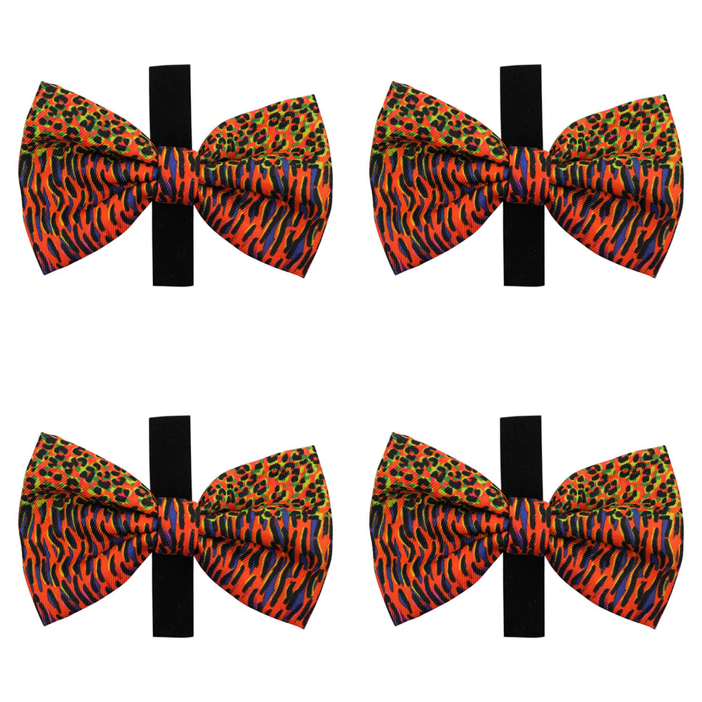 4x Eco-Pup Themed Dog/Pet Novelty Dress Up Costume Bow Tie Wild Coloured Pattern