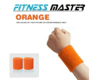 Wristbands Headband Sweatbands Sweat Bands Cotton Sport Tennis Badminton Yoga ORANGE WRISTBAND ONLY