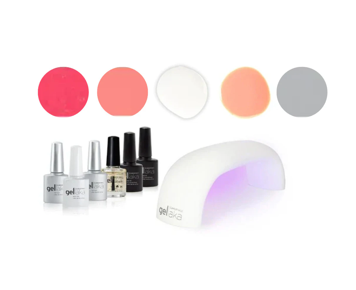 Gellaka 10-Piece Pro Matte Or Shine Gel Nail Kit - Parisian Elegance