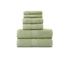 Classic Premium Cotton Towels For Bathroom Bath Towels Set 6 Piece Highly Absorbent-Green