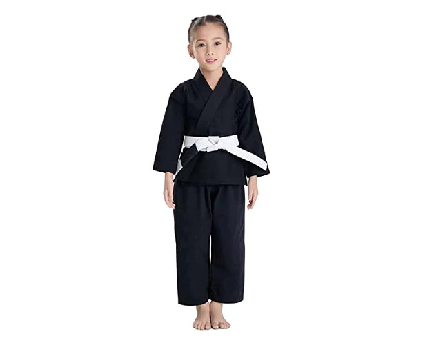 Fluory Grappling Plain Kids Gi - Black