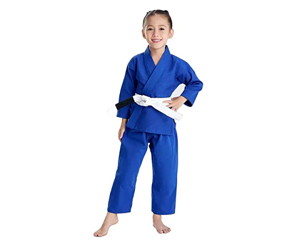 Fluory Grappling Plain Kids Gi - Blue