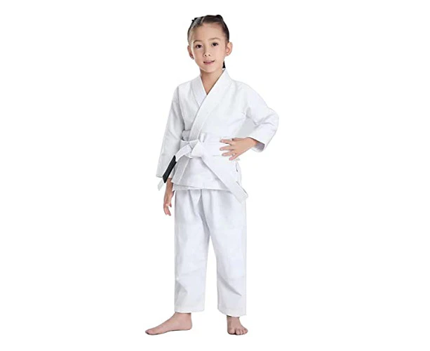 Fluory Grappling Plain Kids Gi - White