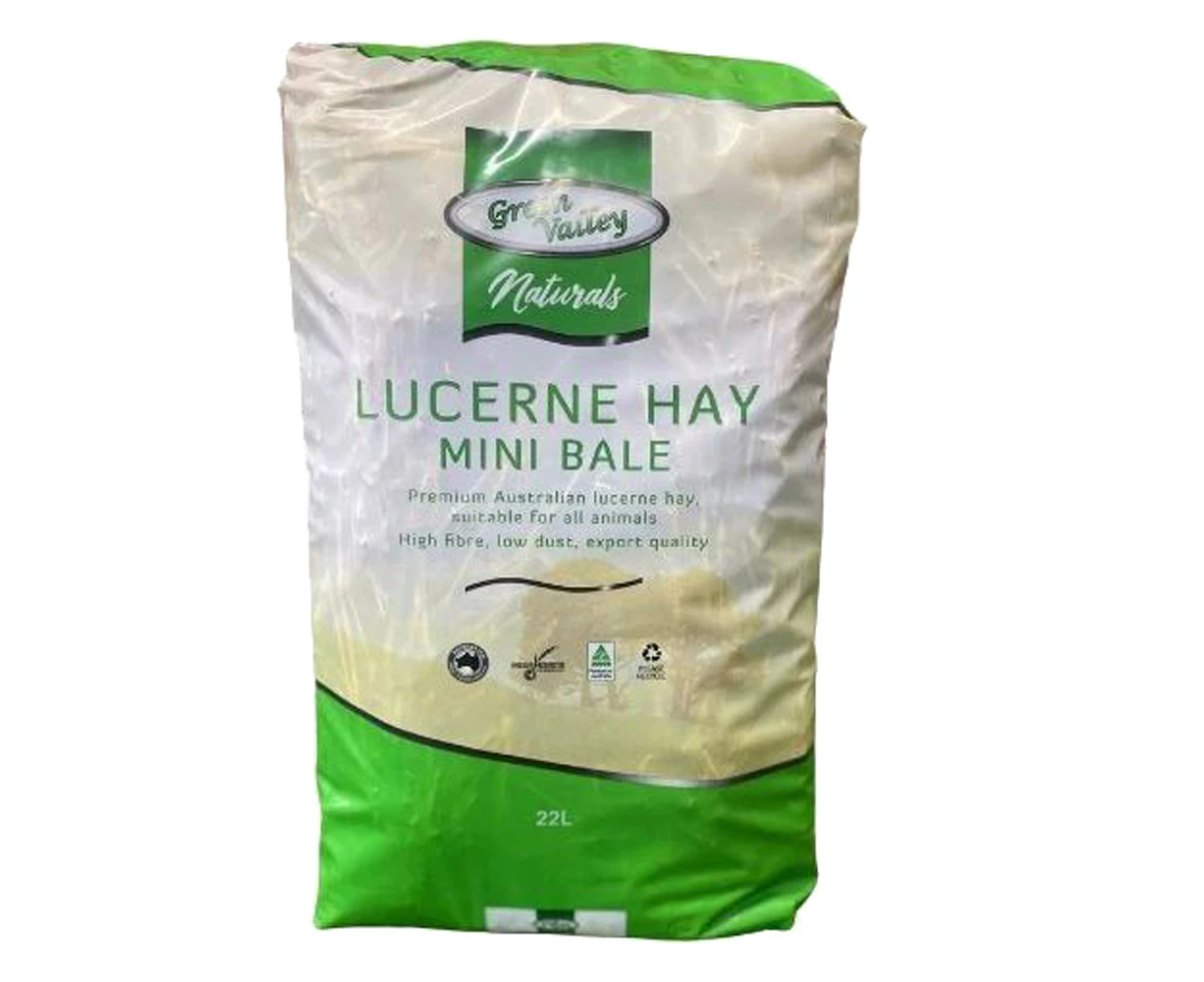 Green Valley Naturals Lucerne Hay Mini Bale for Rabbits & Guinea Pigs 22L