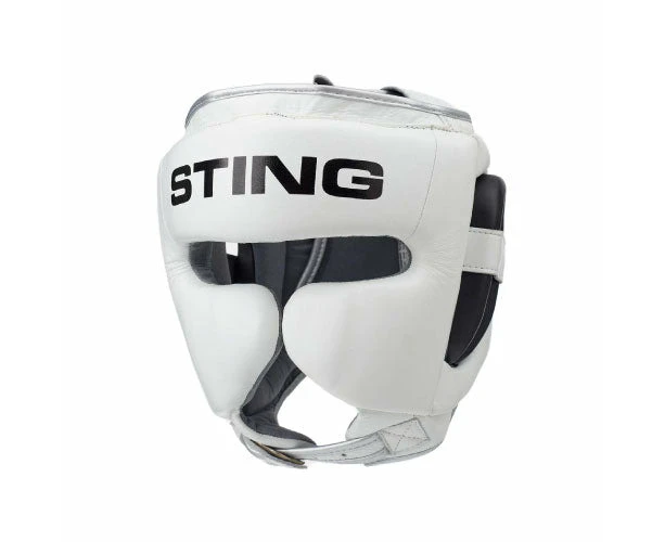 Sting Viper Gel Full Face Boxing Head Gear - White/Black