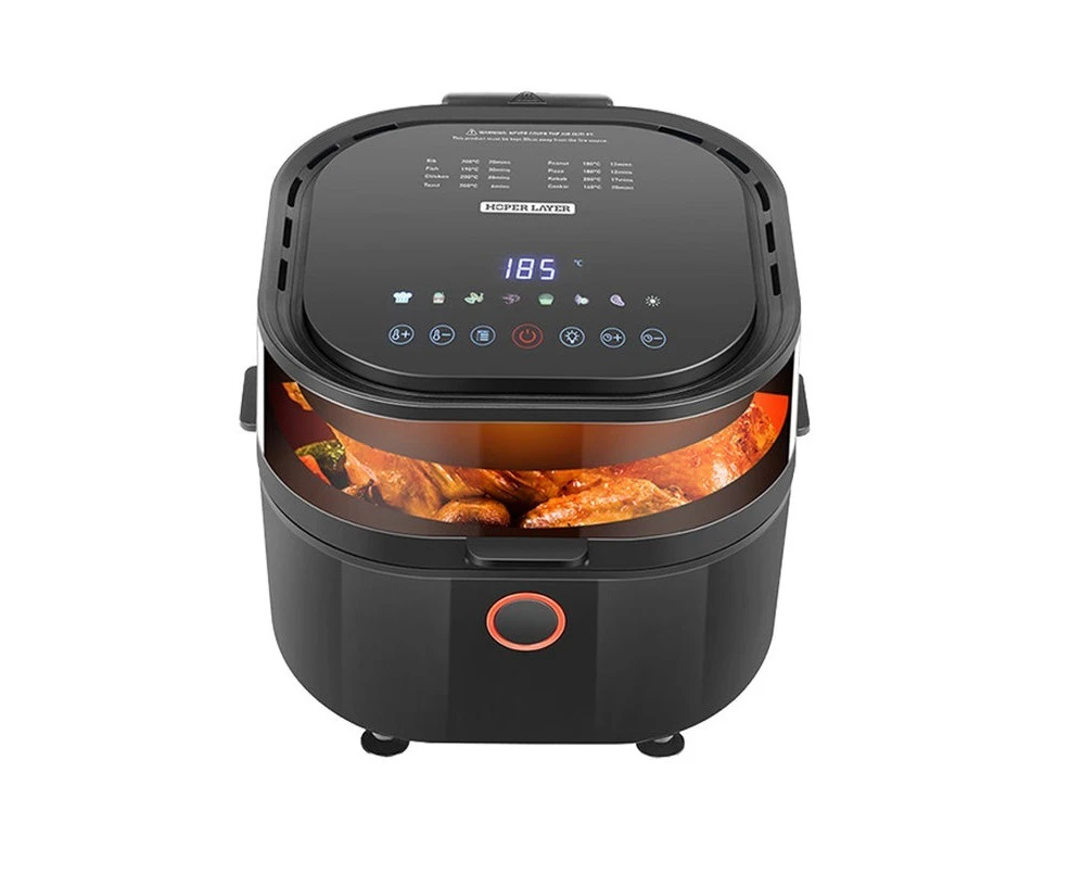 Hoper Layer 7.5L Digital Extra Large Air Fryer with Viewing Window 1800W KZ-75