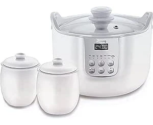 Joyoung White Porclain Slow Cooker 1.8L with 3 Ceramic Inner Containers