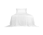 Dreamz Fitted Sheet Set Pillowcase Bamboo Single White Summer 3PCS