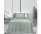 Dreamz Fitted Sheet Set Pillowcase Bamboo King Single Grey Summer 3PCS