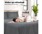 Dreamz Fitted Sheet Set Pillowcase Bamboo King Single Charcoal 3PCS