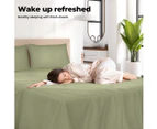 Dreamz Fitted Sheet Set Pillowcase Bamboo King Single Sage Green 3PCS