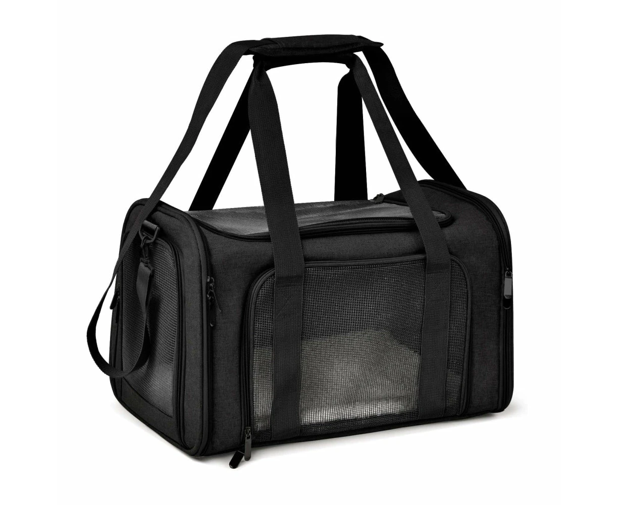 PETSWOL Cat Carriers Dog Carrier For Small Medium Cats Dogs Puppies - black