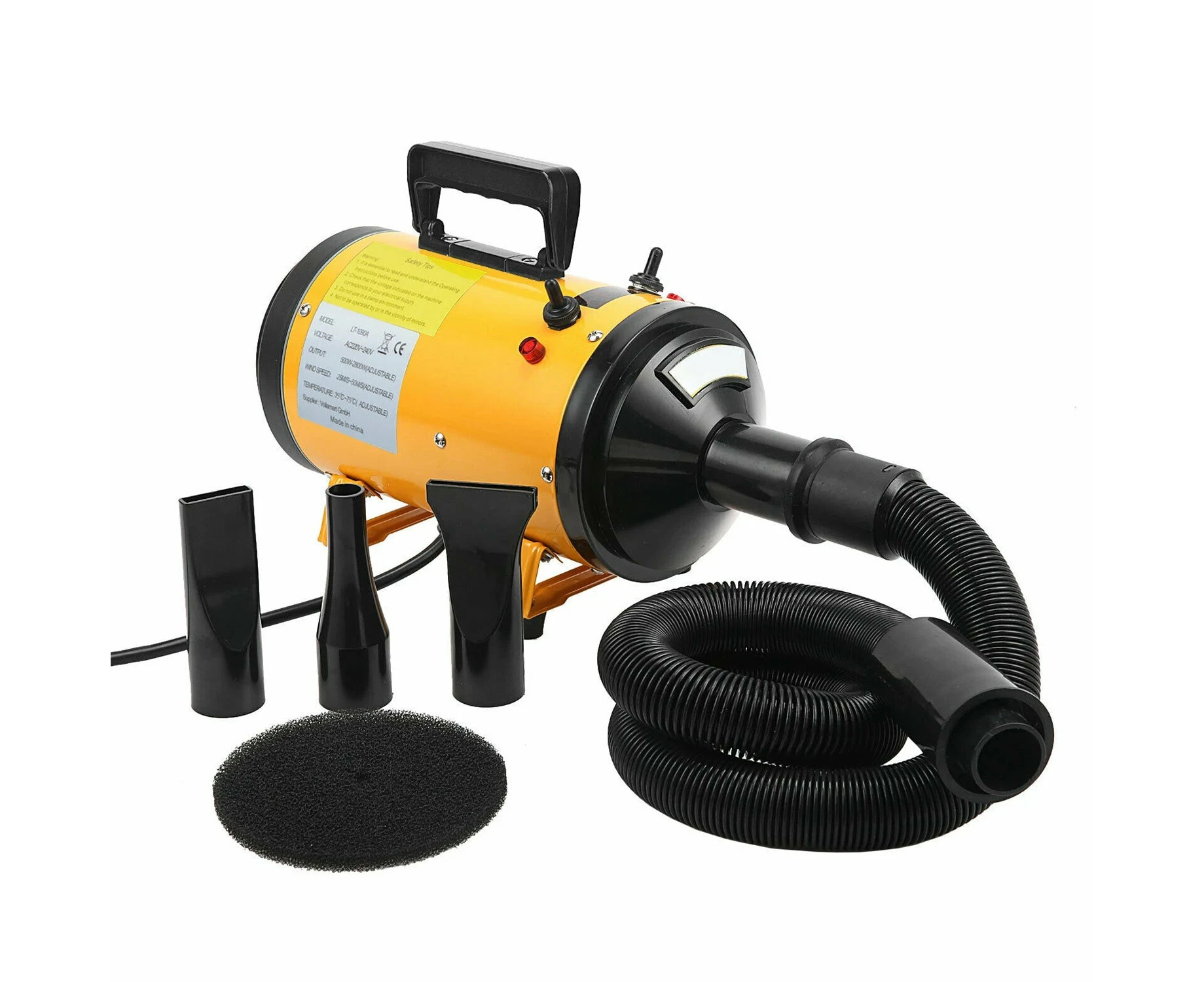 2800W Dog Cat Pet Hair Dryer Grooming Blow Speed Hairdryer Blower Heater Blaster