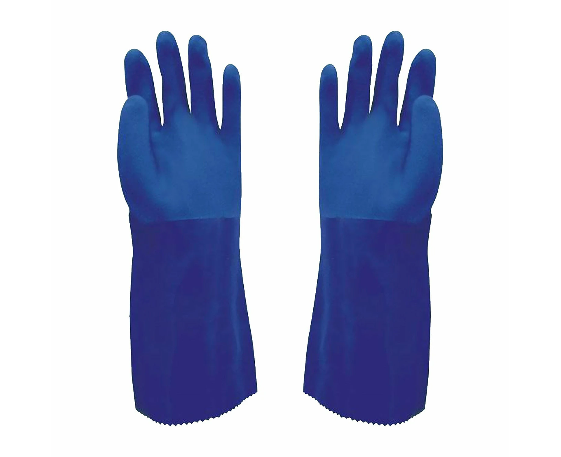 Safetyware Protecto VDR35 Double Coated PVC Gauntlet Chemical Long Work Gloves Blue for Kitchen Cleaning Oil Dishwashing Mechanic General Purpose