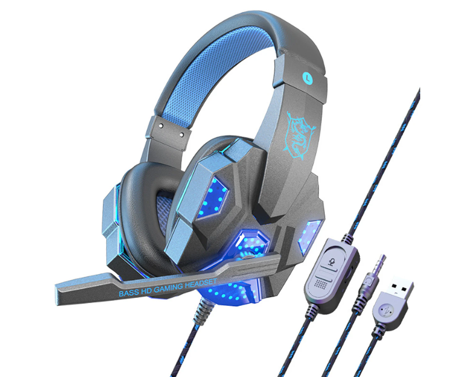 Stereo Surround Sound Gaming Headset, Gaming Headset with Noise Cancelling Microphone and Noise Isolating Earpads