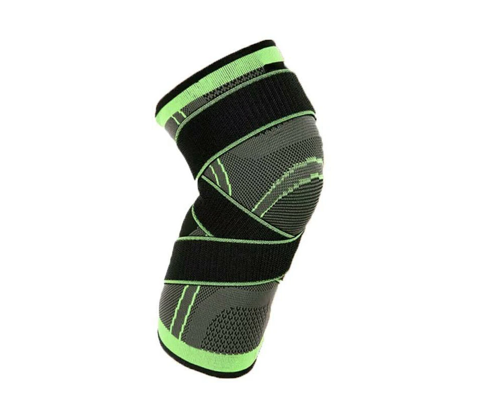 3D Weaving Knee Brace Breathable Sleeve Support Running Jogging Joint Pain Leg Green