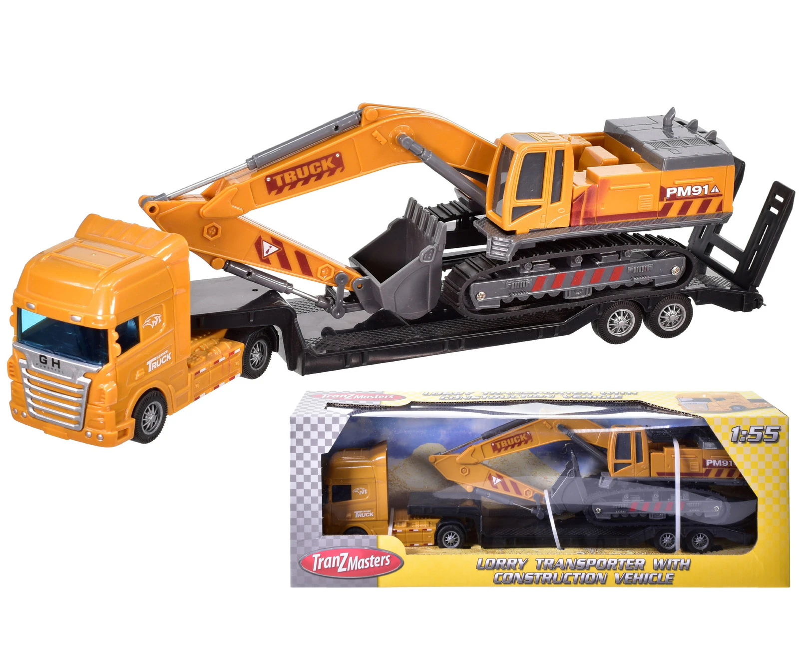 Lorry Transporter With Digger