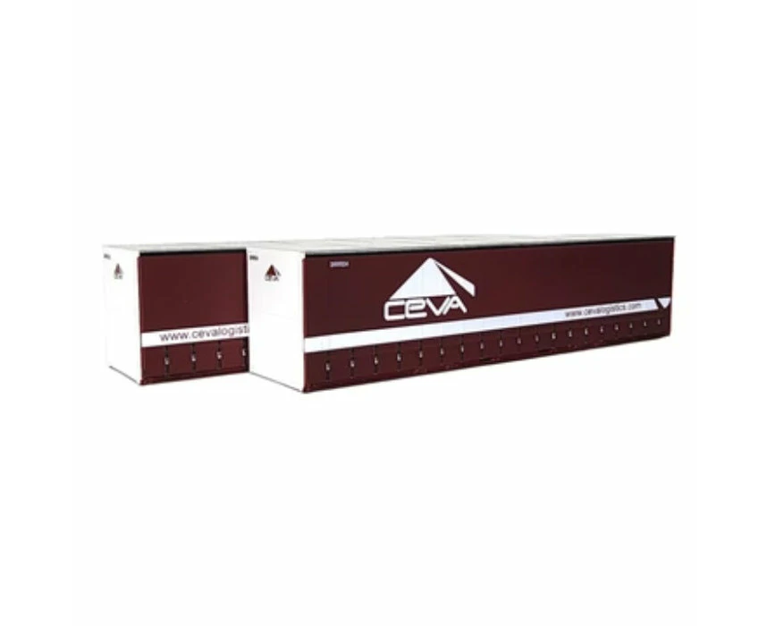 On Track Models HO CEVA Maroon 40' Curtain Sided Containers