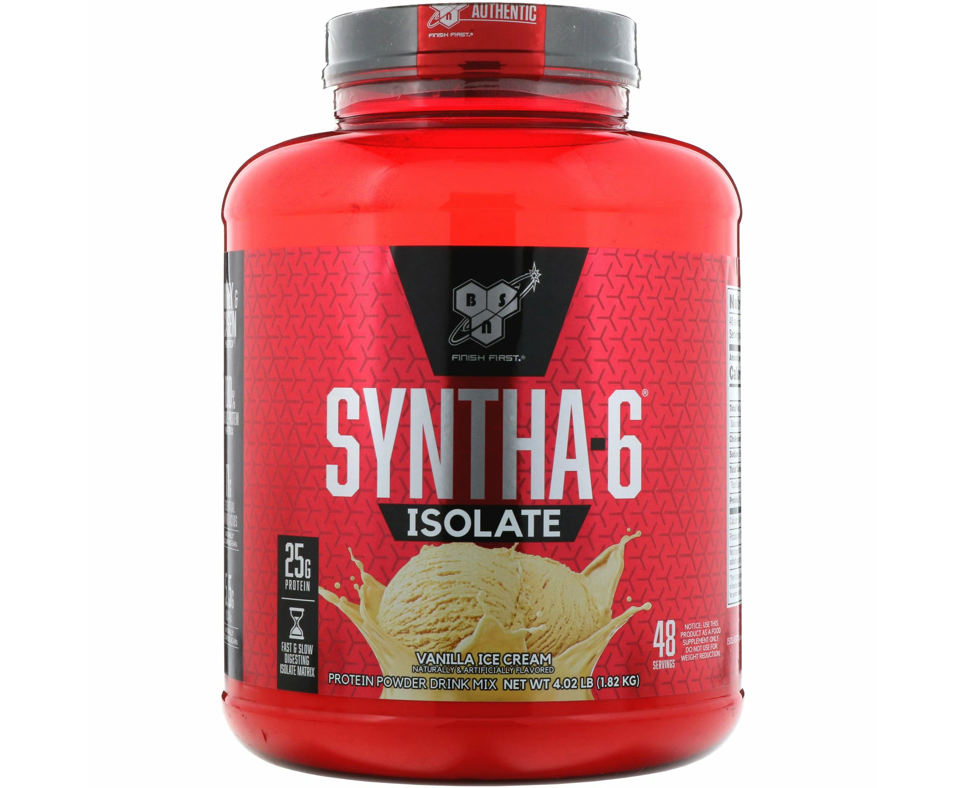 BSN, Syntha-6 Isolate, Protein Powder Drink Mix, Vanilla Ice Cream, 4.02 lbs (1.82 kg)