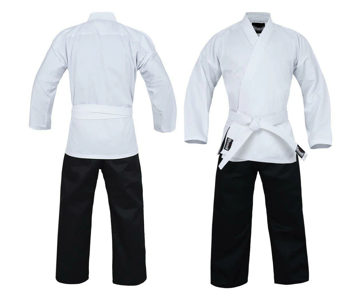 Dragon Karate Lightweight Uniform | Black & White [8oz]