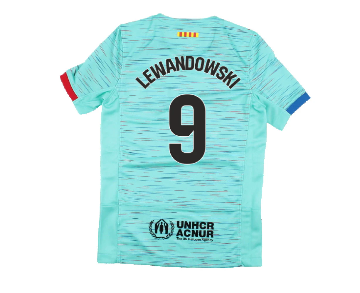 2023-2024 Barcelona Third Shirt (Kids) (Lewandowski 9)