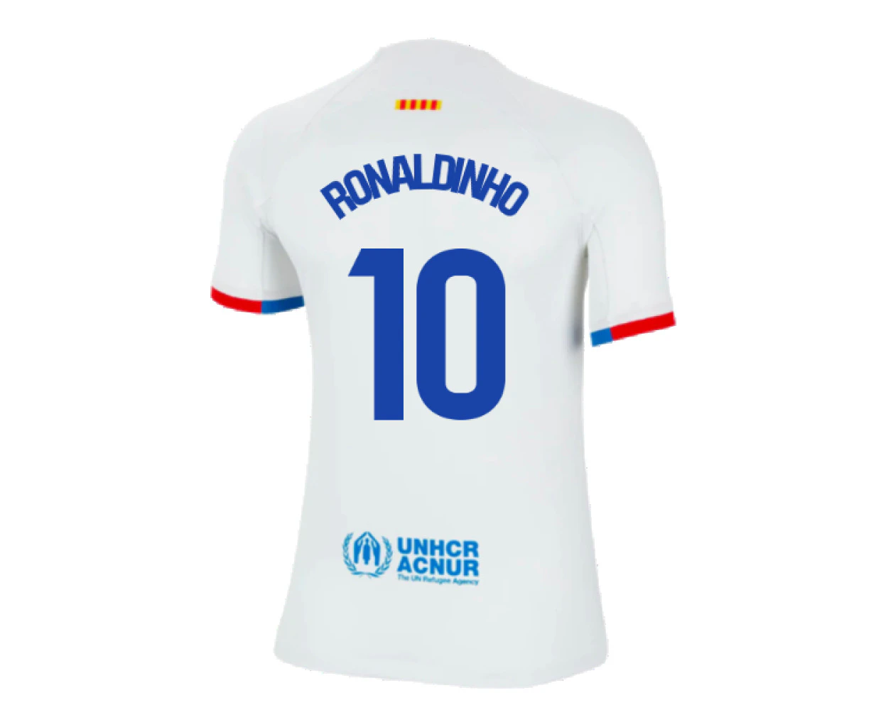 2023-2024 Barcelona Away Shirt (Kids) (Ronaldinho 10)