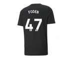 2024-2025 Man City ESS Tee (Black) - Kids (Foden 47)