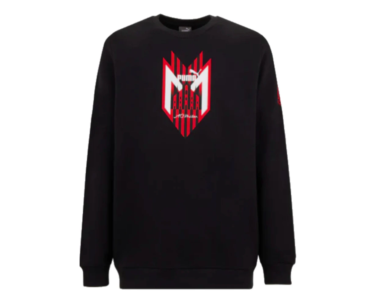 2023-2024 AC Milan FtblIcons Crew Sweat (Black)