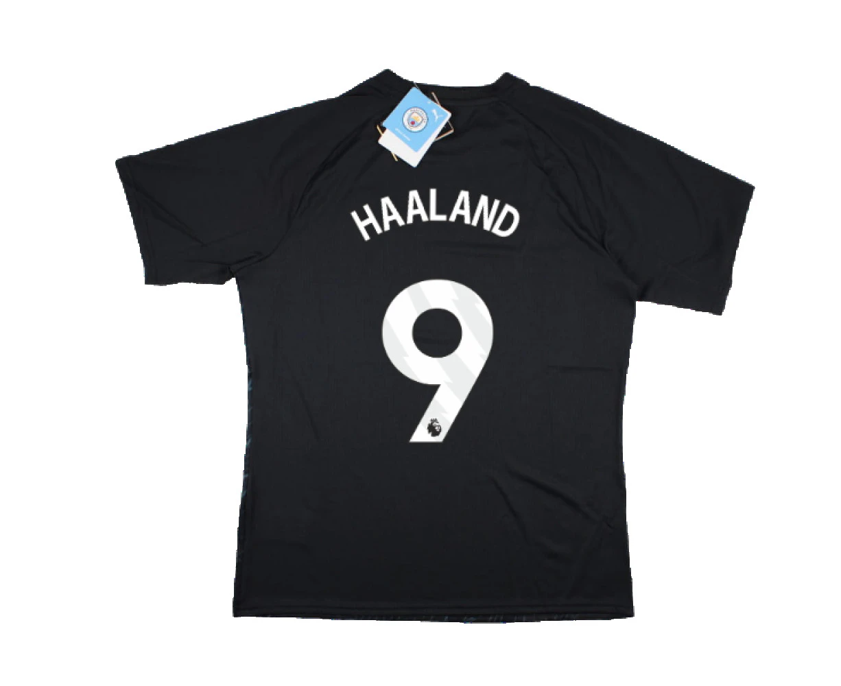 2023-2024 Man City Pre-Match Jersey (Dark Navy) (HAALAND 9)