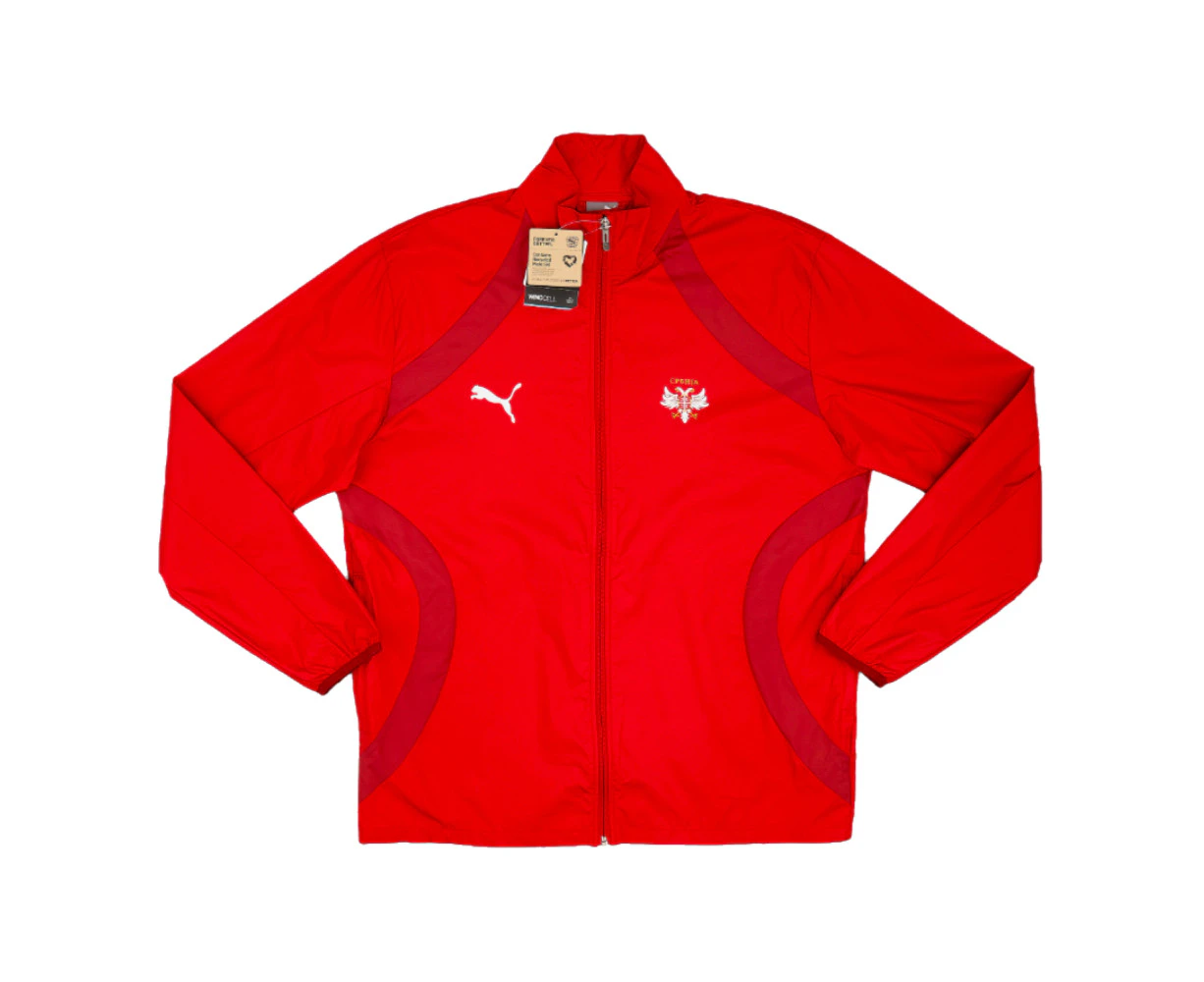 2024-2025 Serbia Pre-Match Woven Jacket (Dark Cherry)