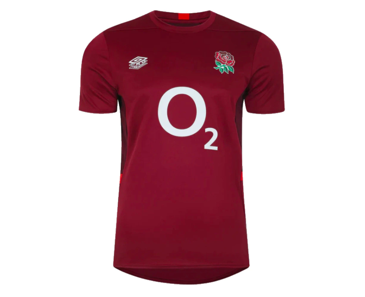 2023-2024 England Rugby Gym Tee (Tibetan Red)