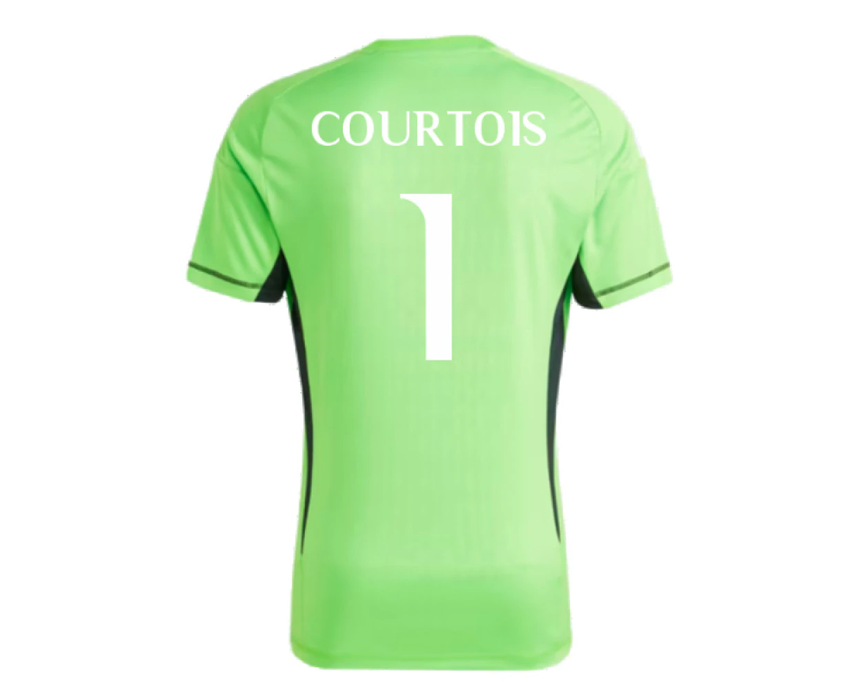 2023-2024 Real Madrid Home Goalkeeper Shirt (Solar Green) (COURTOIS 1)