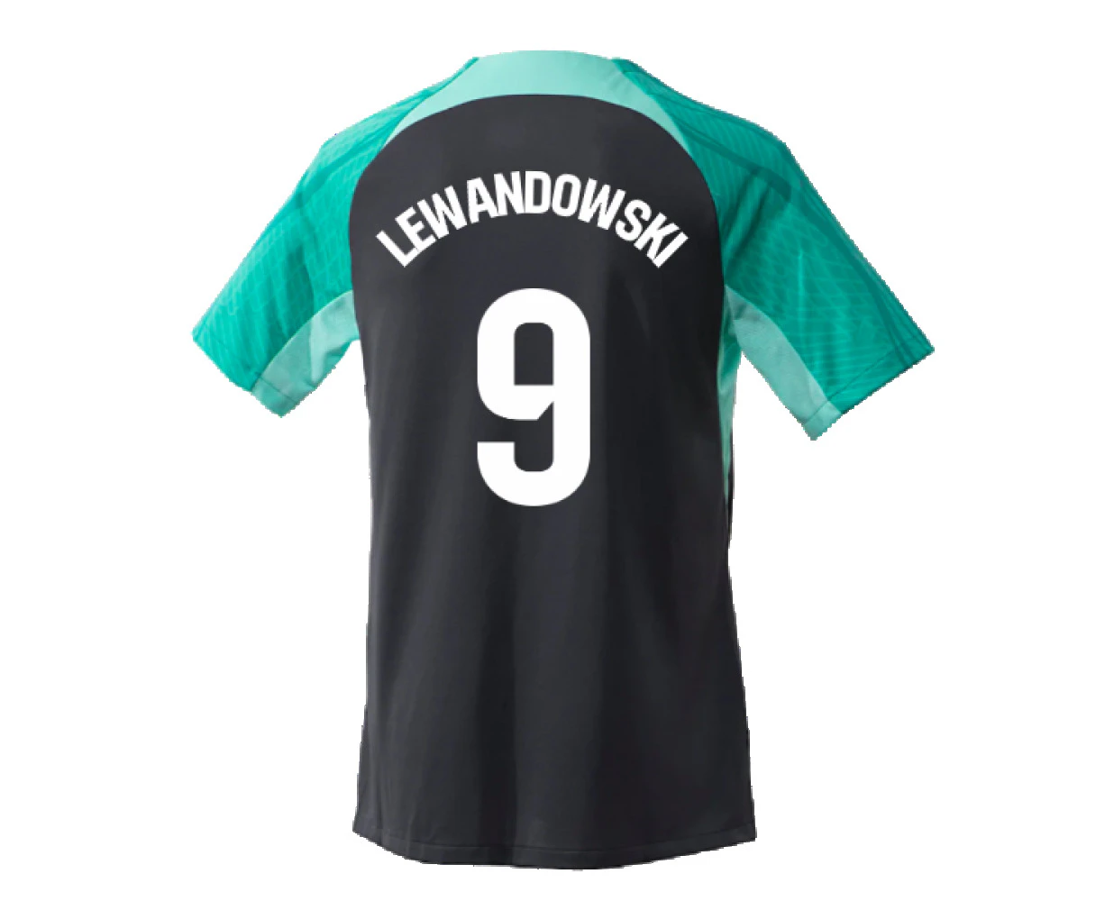 2023-2024 Barcelona Training Shirt (Thunder) (Lewandowski 9)