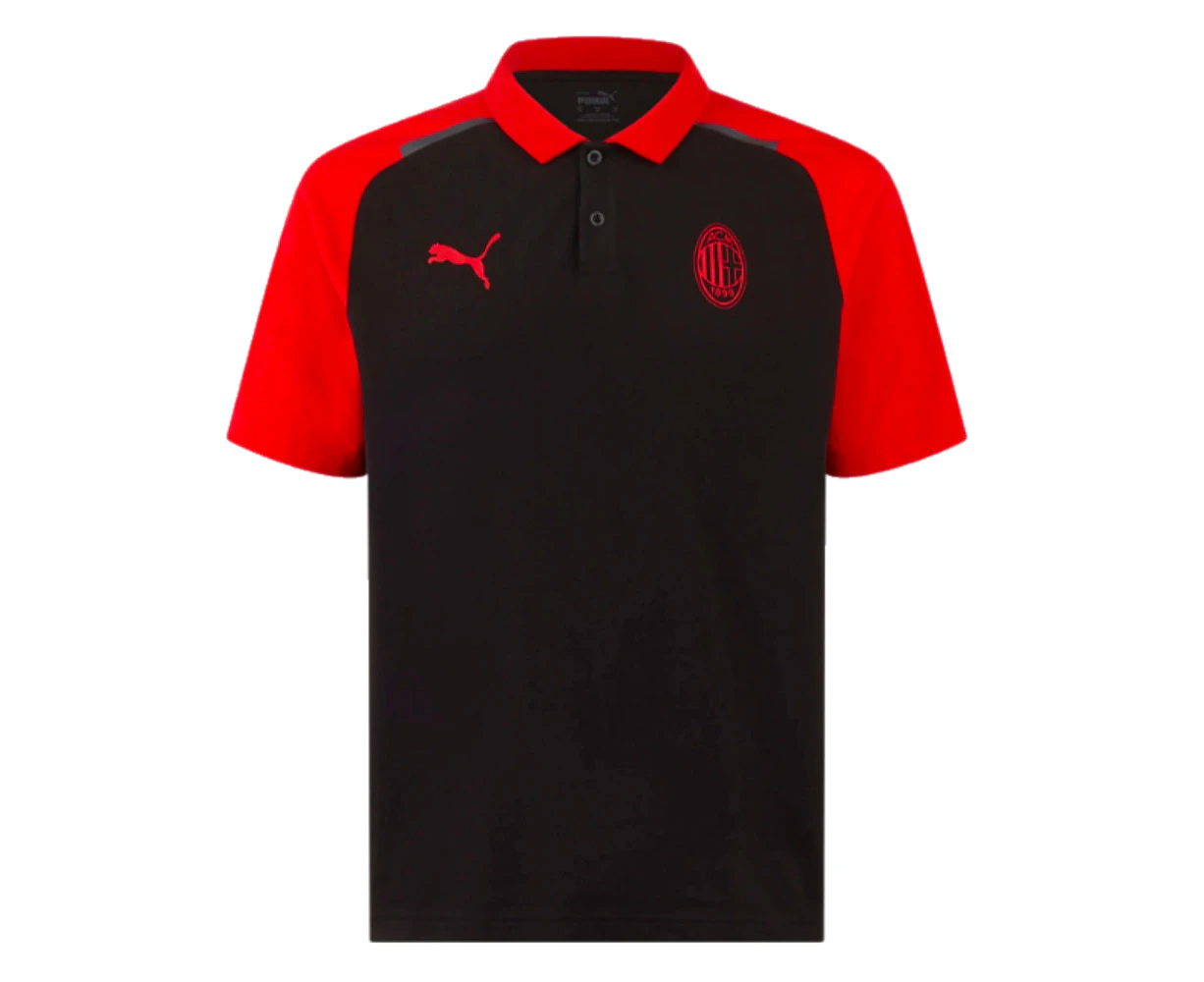 2023-2024 AC Milan Casuals Polo Shirt (Black)