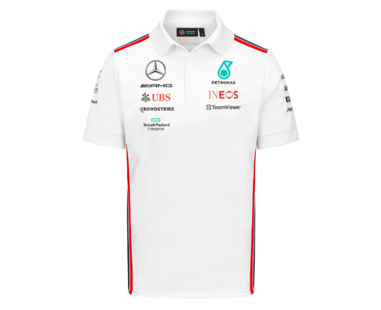 2023 Mercedes AMG Petronas Mens Team Polo Shirt (White)