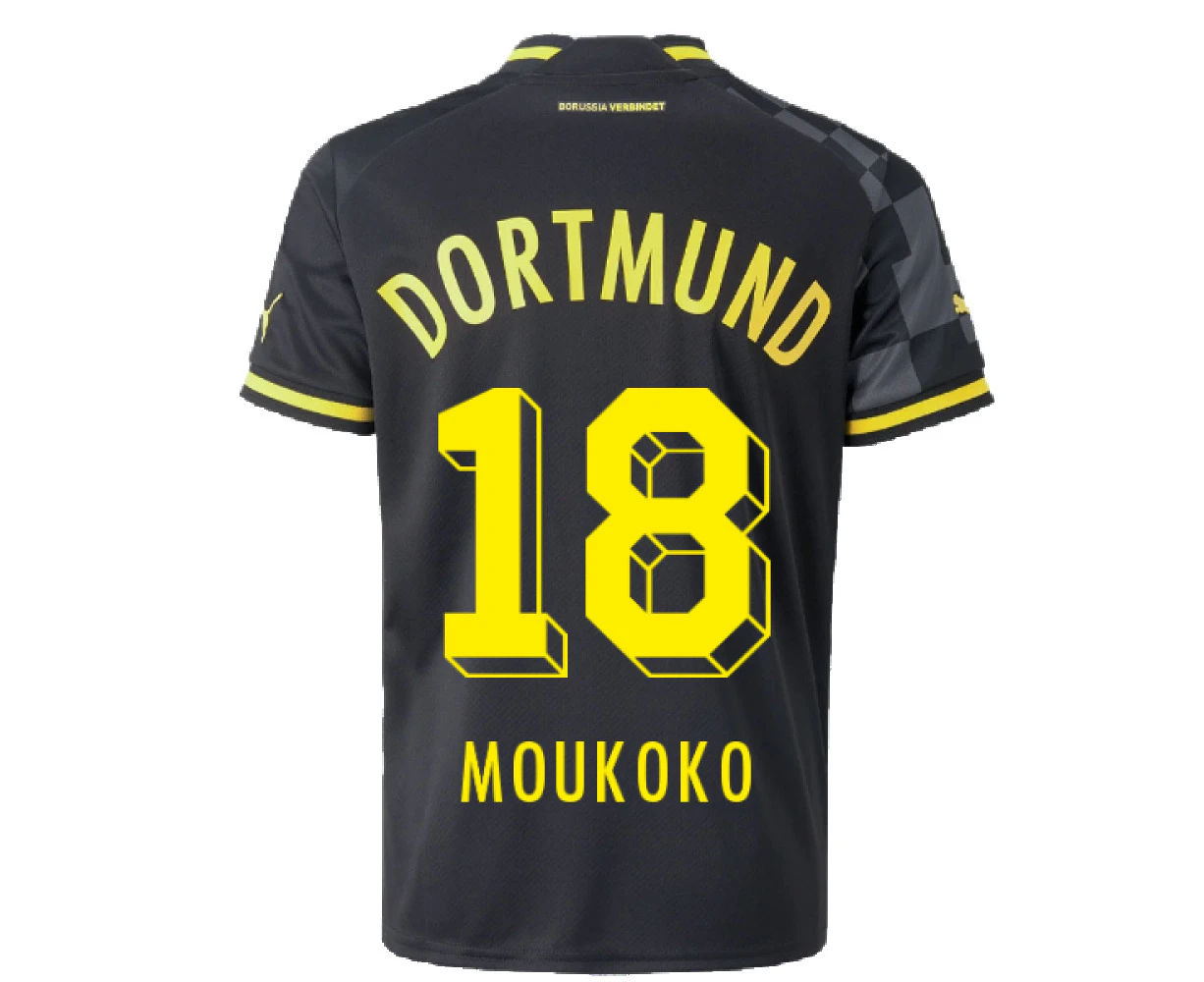 2022-2023 Borussia Dortmund Away Shirt (Kids) (MOUKOKO 18)