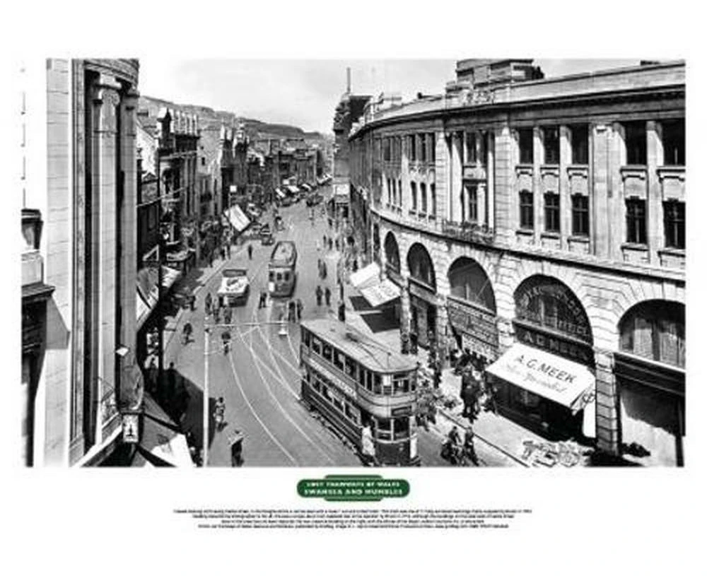 Lost Tramways of Wales Poster - Castle Street, Swansea