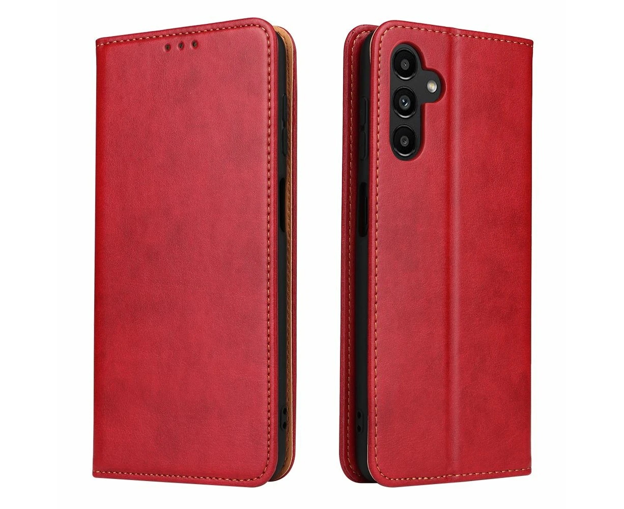 For Samsung Galaxy S23 FE Case Leather Flip Wallet Folio Cover Red