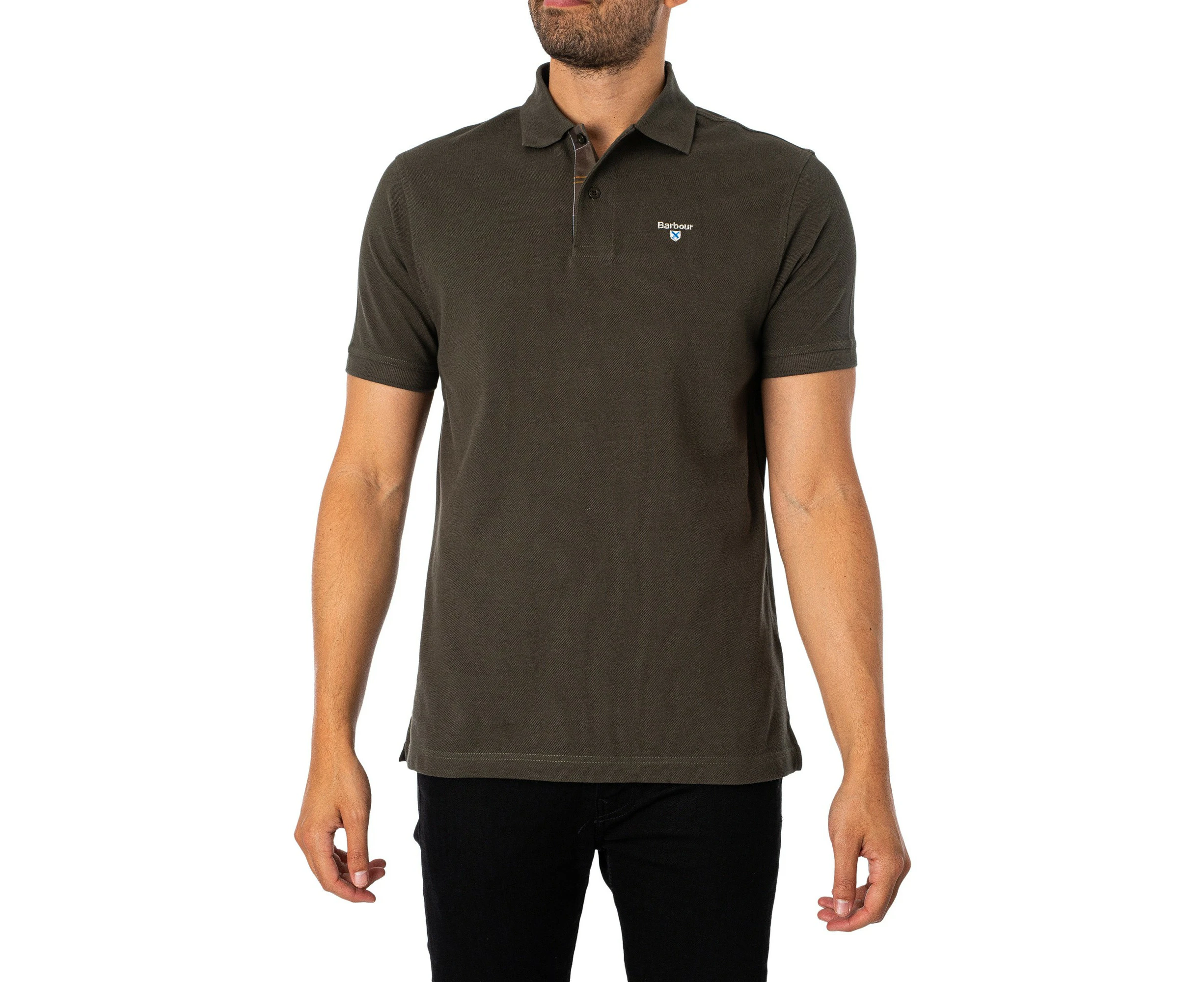 Barbour Men's Tartan Pique Polo Shirt - Green