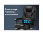 ALFORDSON Massage Office Chair Executive PU Leather Seat Black