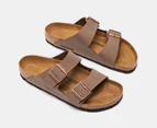 Mens Birkenstock Arizona Birko-Flor Birkibuc Mocha Slip On Sandals