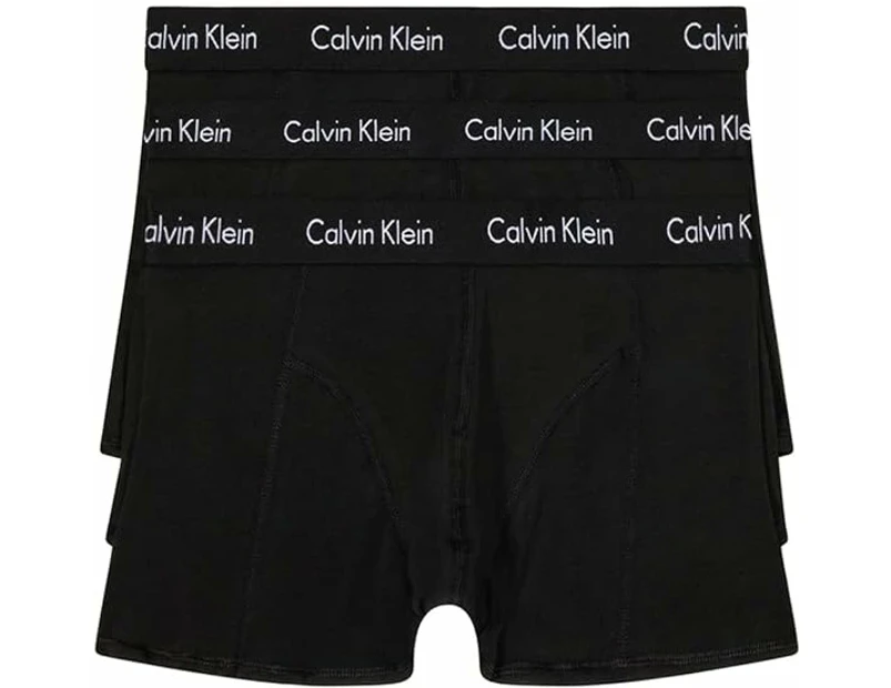 Calvin Klein Men's Cotton Stretch Trunks 3-Pack - Black/Black/Black