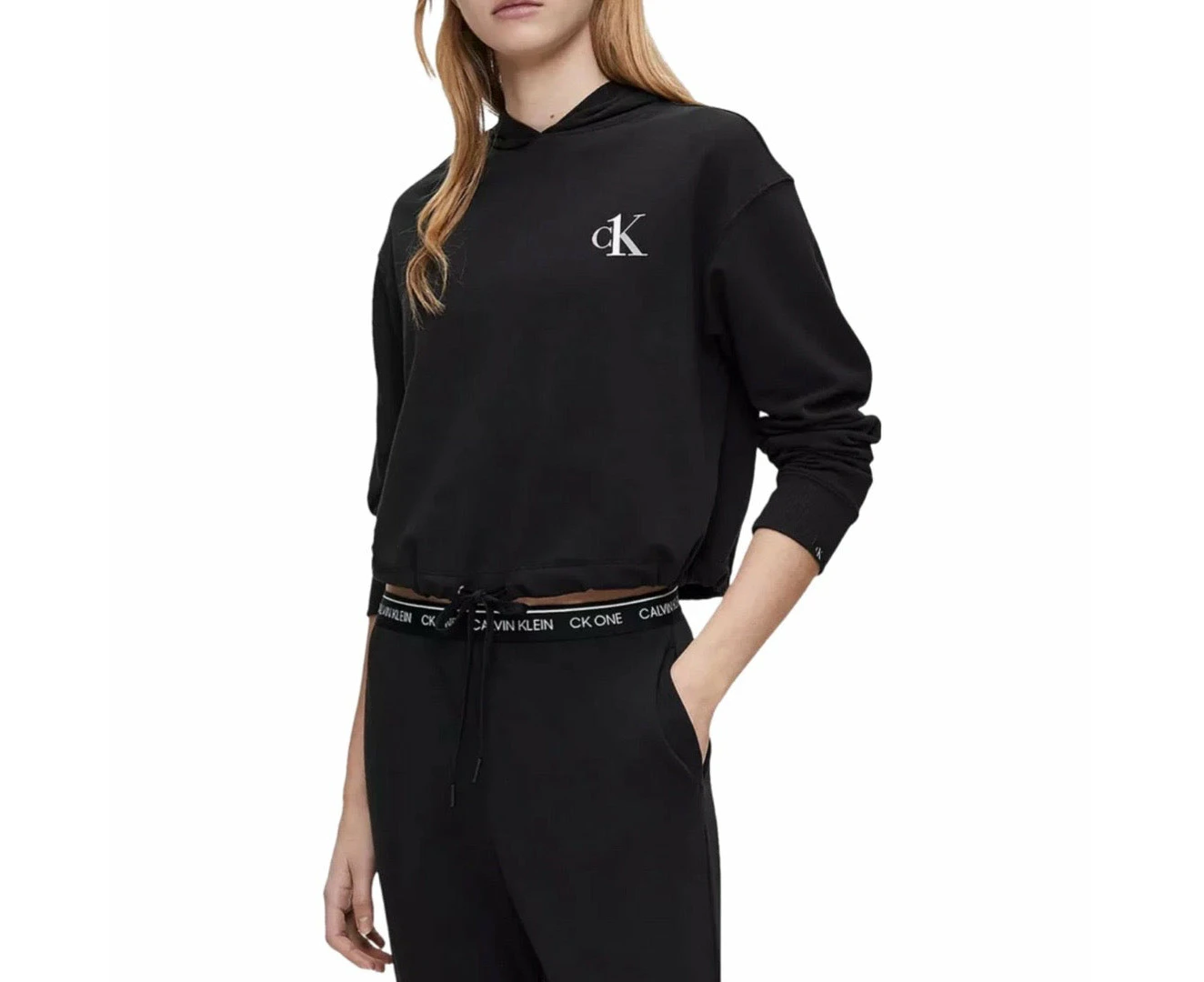 Calvin Klein Womens French Terry Lounge Hoodie - Black