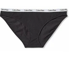 Calvin Klein Womens Carousel Logo Cotton Bikini Style Underwear 3 Pack - Black/Black/Grey